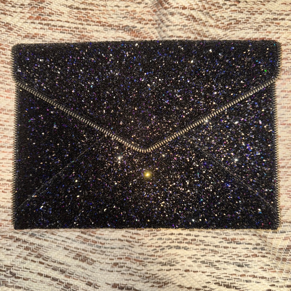 Rebecca Minkoff envelope clutch - glittery!